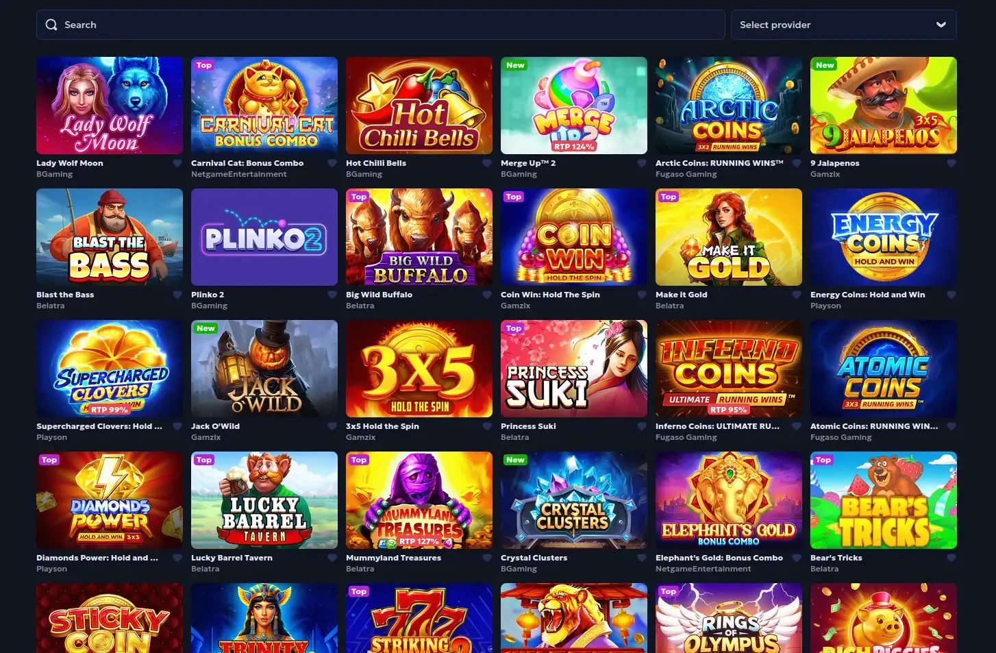 Interfaccia mobile di Bizzo Casino su smartphone